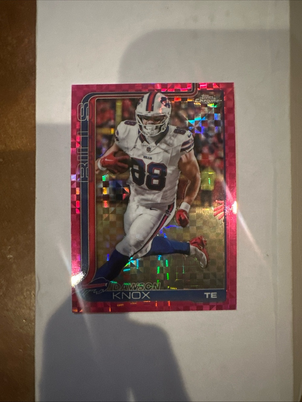 Pink Holo Topps Football Trading Card - Dawson Knox